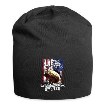 Leben Freiheit Und Die Verfolgung Von Fisch - Jersey-Beanie - Schwarz - Vorne