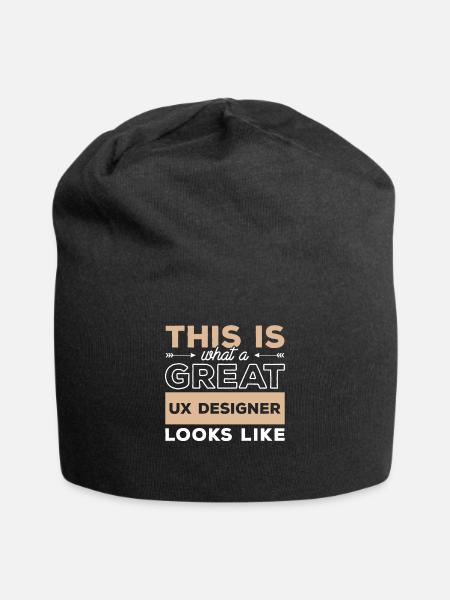 So sieht ein großartiger UX-Designer aus Benutzer - Jersey-Beanie - Schwarz