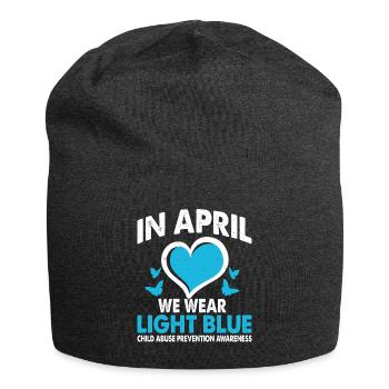 En avril, nous portons un bleu clair - Bonnet en jersey - charbon - Devant