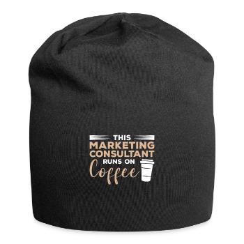 This Marketing Consultant Runs On Coffee - Jersey Beanie - black - Front