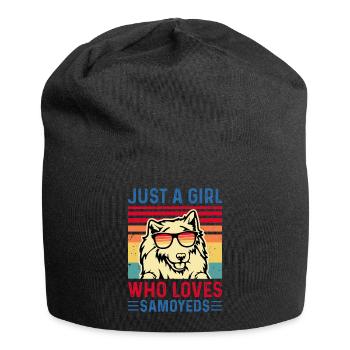 Samoyed Dog - Jersey Beanie - black - Front