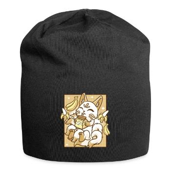 Kitsune Japon Anime Kawaii Lait de banane - Bonnet en jersey - noir - Devant