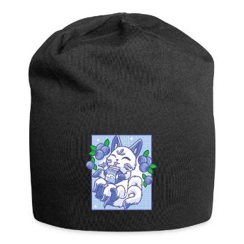 Kitsune Japon Anime Kawaii Blueberry - Bonnet en jersey - noir - Devant