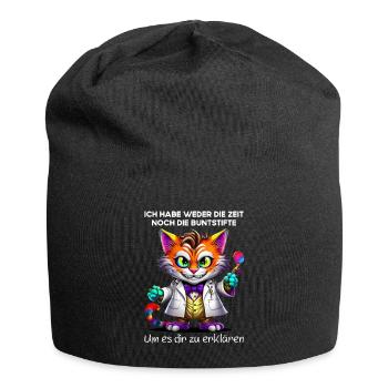 Ich habe weder die Zeit noch die Buntstifte - Jersey-Beanie - Schwarz - Vorne