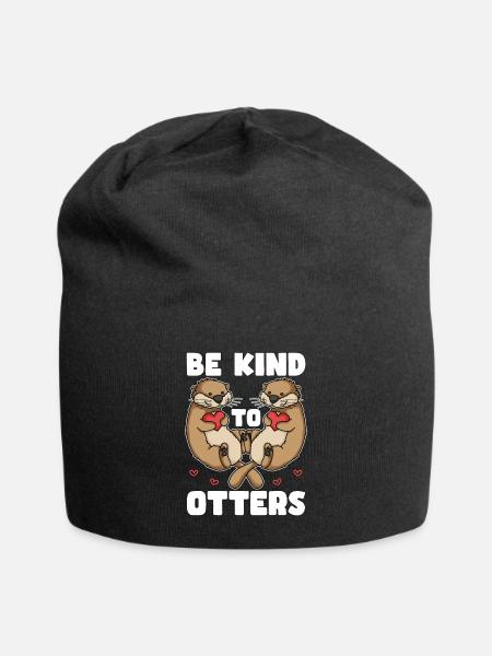 Otter Be Kind To Otters Breeder Animal Welfare - Jersey-Beanie - Schwarz