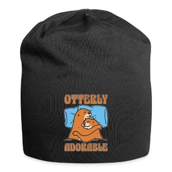 Otterly Adorable Animal Lovers Otter Breeding - Jersey Beanie - black - Front