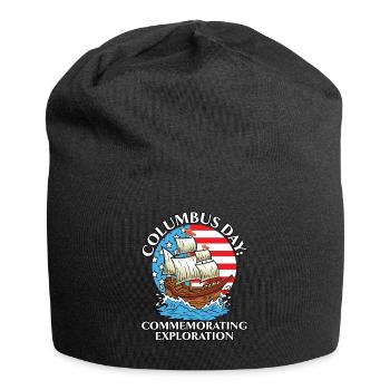 Columbus Day: To commemorate the discovery of K - Jersey Beanie - black - Front