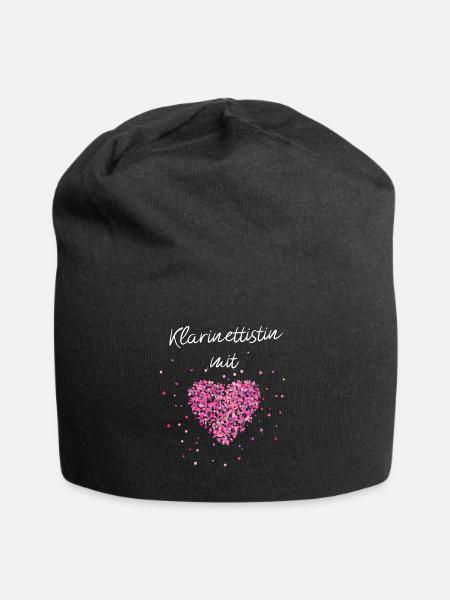 Klarinettistin mit Herz Klarinette Maschkapelle - Jersey-Beanie - Schwarz