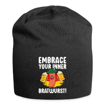 Allemagne Fan de bière Montrez votre saucisse intérieure - Bonnet en jersey - noir - Devant