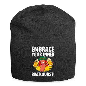 Germany Beer Fan Show your inner bratwurst - Jersey Beanie - charcoal grey - Front