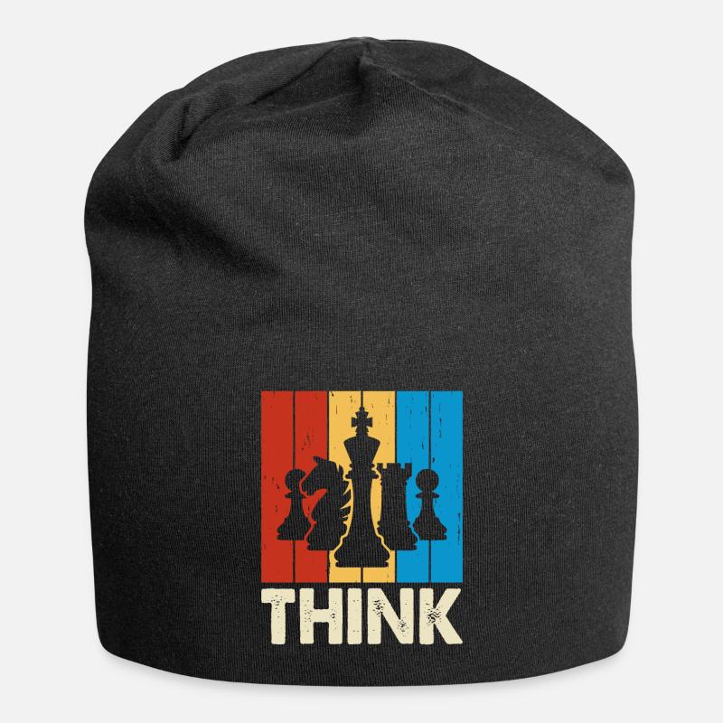 Schach - Jersey-Beanie - Schwarz