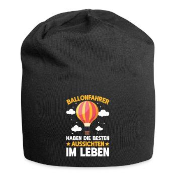 Heißluftballon Gasballon Ballonflug Ballonfahrer - Jersey-Beanie - Schwarz - Vorne
