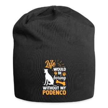 Boring without Podenco Spanish greyhound - Jersey Beanie - black - Front