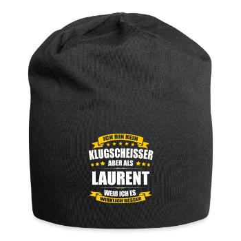 Name Laurent Vorname Klugscheisser Namenstag - Jersey-Beanie - Schwarz - Vorne