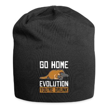 Platypus Go Home Evolution Living Fossil Animals - Jersey-Beanie - Schwarz - Vorne