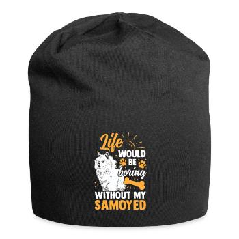 Wäre langweilig ohne Samojede Samojedenspitz - Jersey-Beanie - Schwarz - Vorne