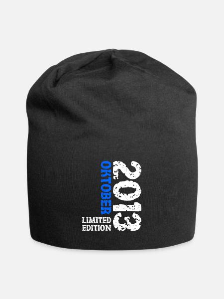 2013 Oktober Limited Edition 10. Geburtstag Deko - Jersey-Beanie - Schwarz