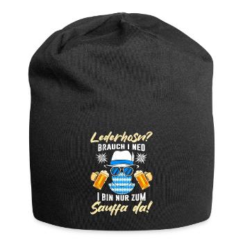 Lederhosn brauch i Ned Bin zum Suaffa da! - Jersey-Beanie - Schwarz - Vorne