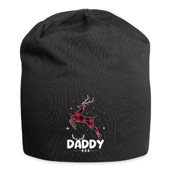 Rot kariert Rentier Daddy Weihnachten Weihnachten - Jersey-Beanie - Schwarz - Vorne