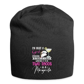 Just A Girl Two Tacos Margarita Taco Dienstag - Jersey-Beanie - Schwarz - Vorne