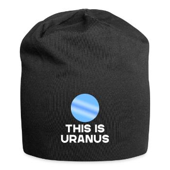 This is Uranus Humorous Funny Saying Design - Jersey Beanie - black - Front
