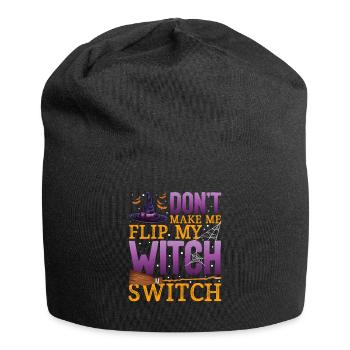 Don't make me Flip my Witch Switch - Halloween - Jersey Beanie - black - Front