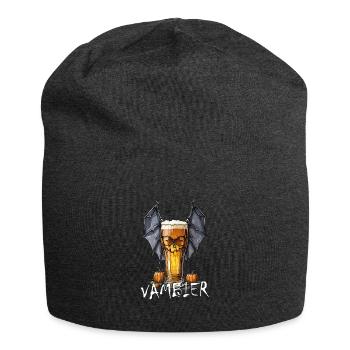 Beer glass with bat wings - horror and enjoyment - Jersey Beanie - charcoal grey - Front