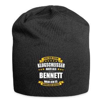 Name Bennett Vorname Klugscheisser Namenstag - Jersey-Beanie - Schwarz - Vorne