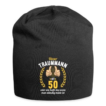 Dieser Traummann ist 50 Jahre 50 Geburtstag - Jersey-Beanie - Schwarz - Vorne