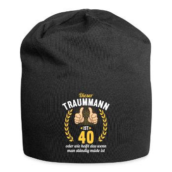 Dieser Traummann ist 40 Jahre 40 Geburtstag - Jersey-Beanie - Schwarz - Vorne