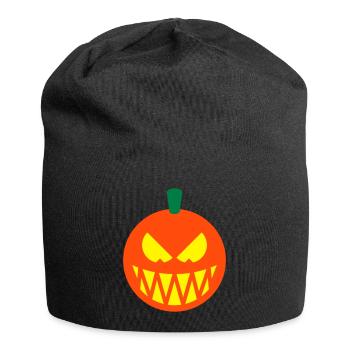 Halloween Pumpkin (Jack O’Lantern / Emoticon / 3C) - Jersey Beanie - black - Front