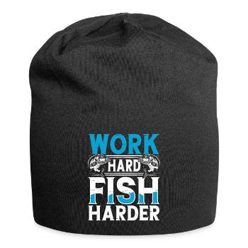 Angeln Angler Fischen - Jersey-Beanie - Schwarz - Vorne