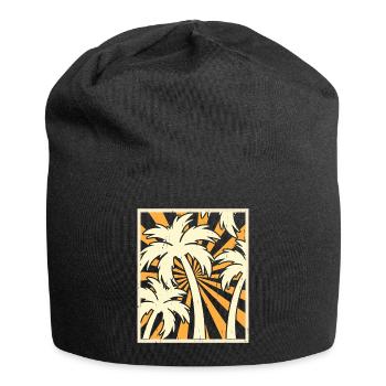 Palmen Retro Vintage - Jersey-Beanie - Schwarz - Vorne