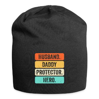 Papa Vater Vatertag - Jersey-Beanie - Schwarz - Vorne