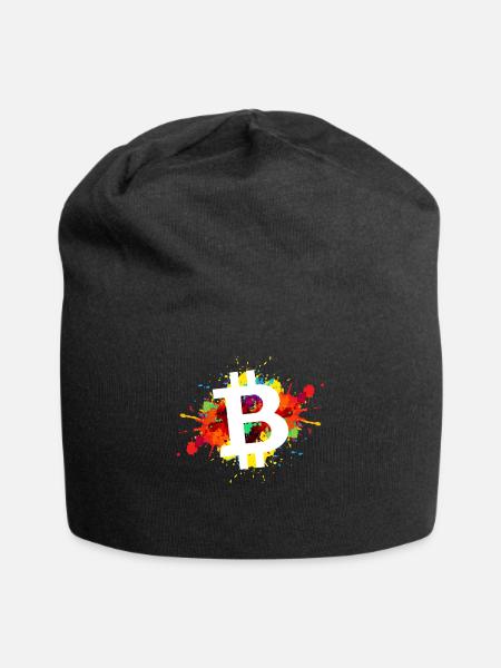 Bitcoin Krypto Kryptowährung - Jersey-Beanie - Schwarz