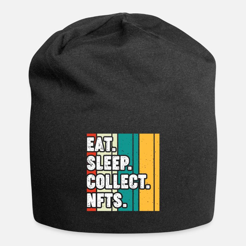NFT - Jersey-Beanie - Schwarz