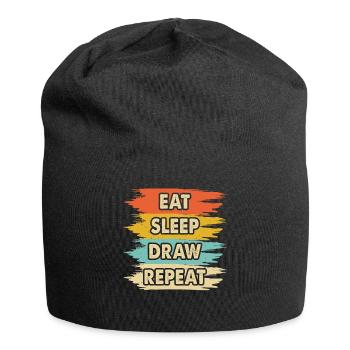 Drawing Painting - Jersey Beanie - black - Front