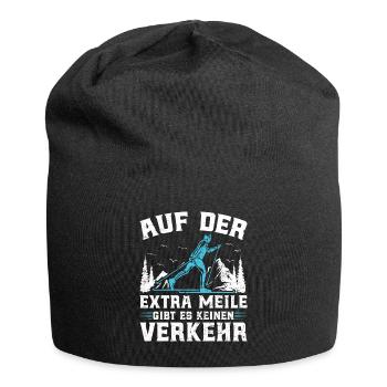 Ski Touring Auf der Extra Meile kein Verkehr - Jersey-Beanie - Schwarz - Vorne