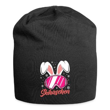 Skihäschen rosa Skibrille Apres-Ski Party - Jersey-Beanie - Schwarz - Vorne