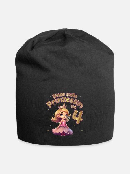 Diese kleine Prinzessin ist 4 - 4. Geburtstag - Jersey-Beanie - Schwarz