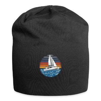 Catamaran-Boot Segelboot Segeln Segler - Jersey-Beanie - Schwarz - Vorne