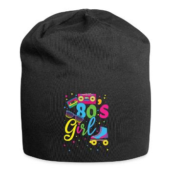 For Girl 80s Carnival 80 Retro Party Year 1980 - Jersey Beanie - black - Front
