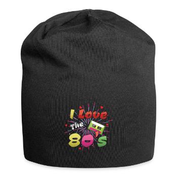 Ich liebe 80er Jahre Karneval 80 Retro Jahr 1980 Vintage - Jersey-Beanie - Schwarz - Vorne