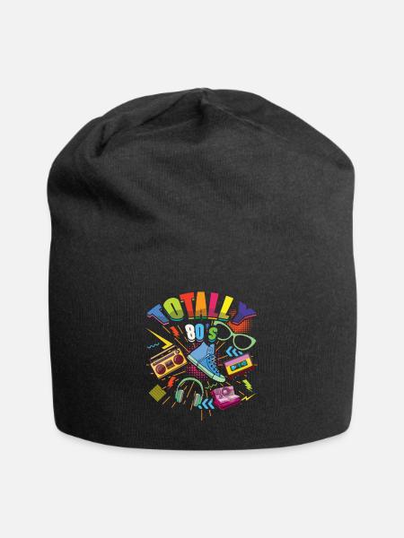 80er Jahre Karneval 80er Jahre Retro Party Jahr 1980 Vintage - Jersey-Beanie - Schwarz