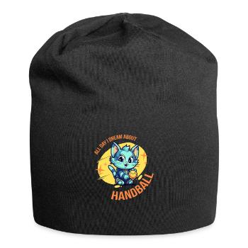 Joueurs de handball Joueurs de handball Drôles de dictons Chats - Bonnet en jersey - noir - Devant