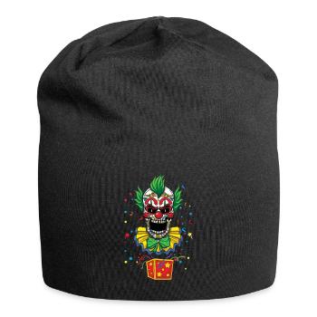 Dia De Los Muertos Creepy Clown Carnival Jester - Jersey Beanie - black - Front