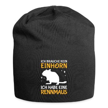 Ich habe eine Rennmaus Nagetier Gerbil - Jersey-Beanie - Schwarz - Vorne