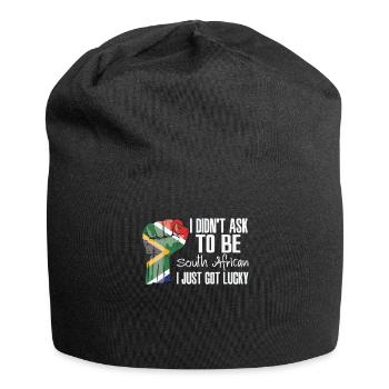 South African Pride South Africa Flag Grown South - Jersey Beanie - black - Front