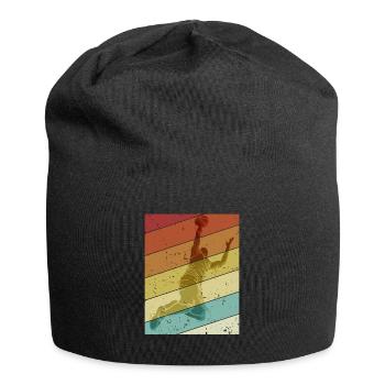 Retro Basketballkorb Basketballspieler Basketball - Jersey-Beanie - Schwarz - Vorne