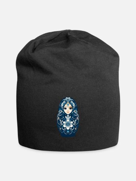 Russische Nistpuppe - Jersey-Beanie - Schwarz